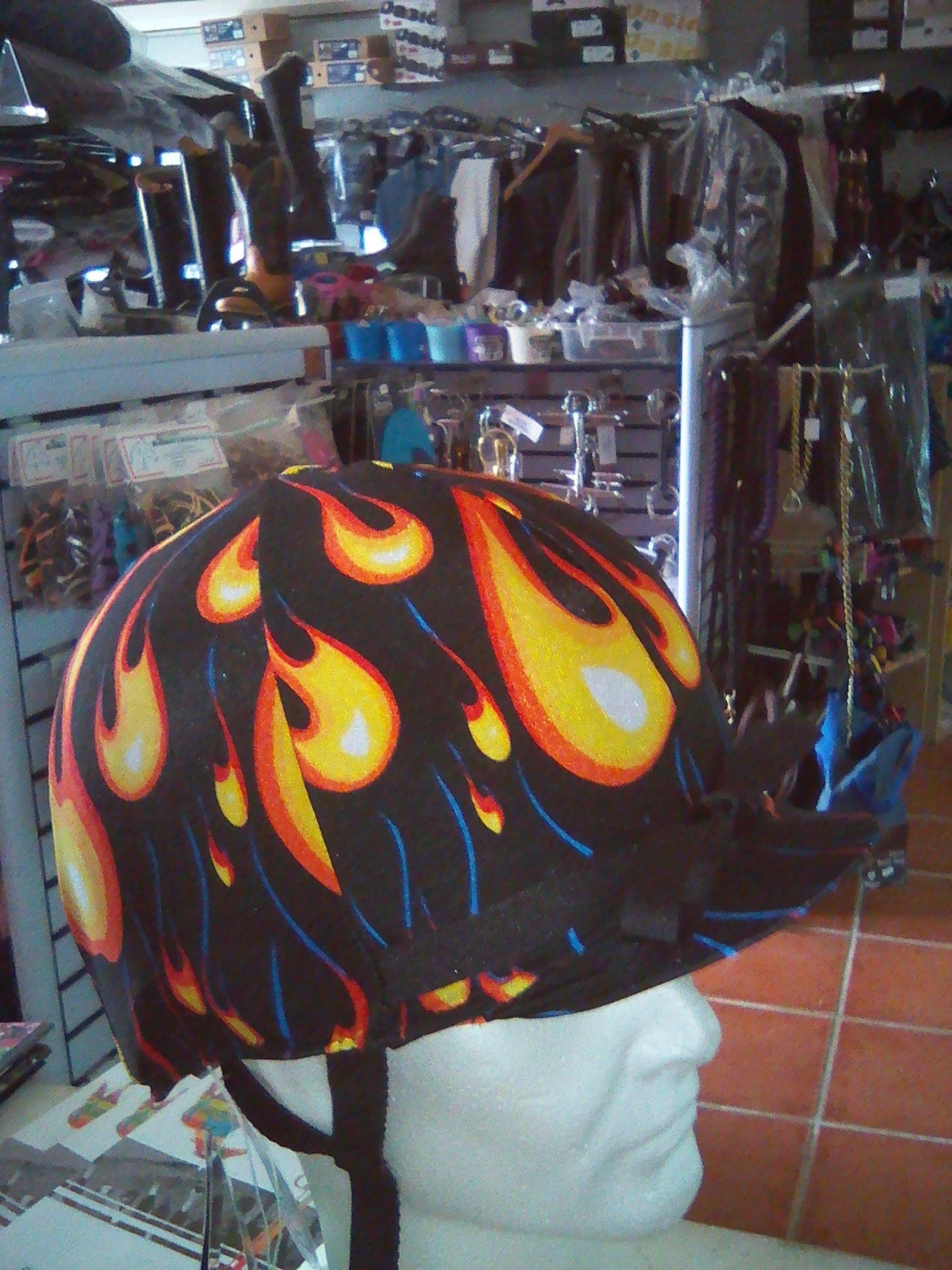 Fun Toque d'Equitation Flamme Noir - SHOP HORSE